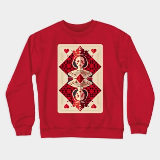 Queen of Hearts Card Crewneck Sweatshirt